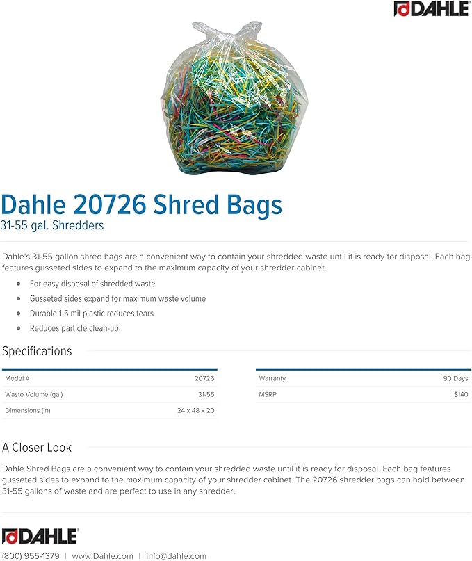Dahle 20726 Shred Bags w/Gusseted Sides - Image 3