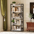 Homeiju Organization and Storage, 5 Tier Bookshelf, Tall Bookcase - Image 2