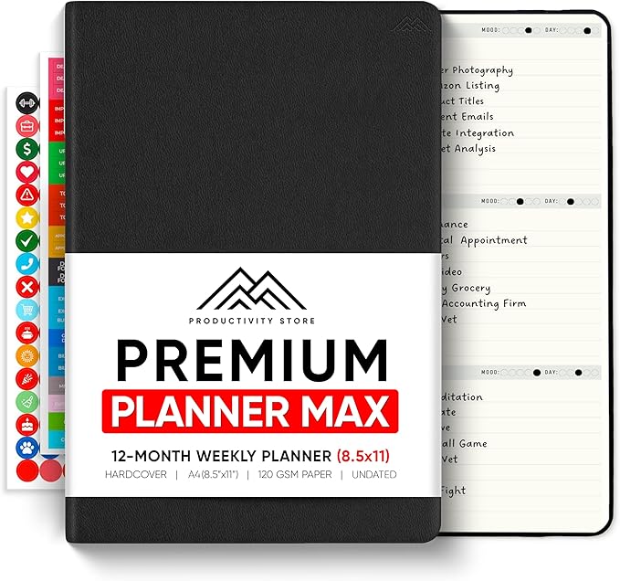 Undated, 2026 Planner, 8.5" x 11" by PRODUCTIVITYSTORE