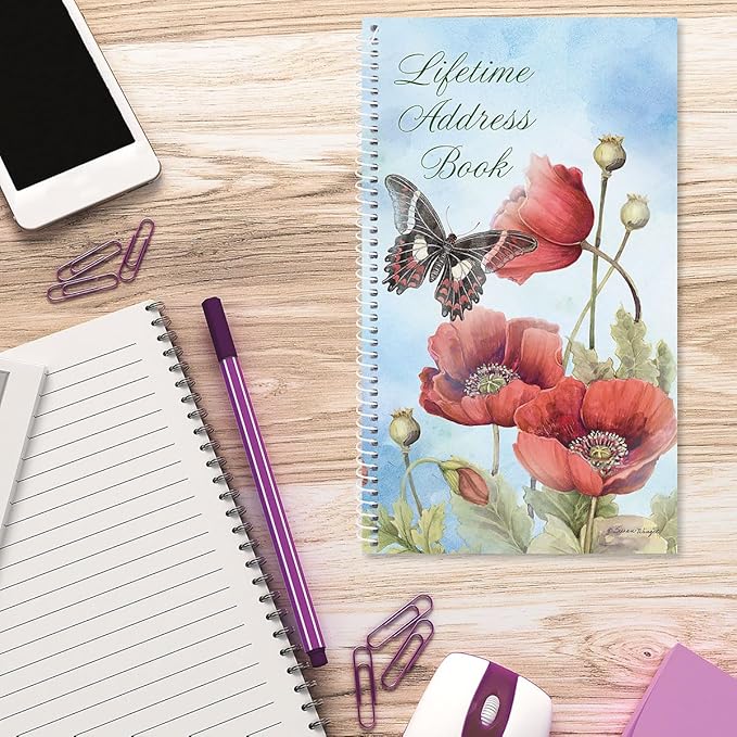 Current Red Spring Poppies Address Book-94 Pages; Small 5" x 8-1/2" Size - Image 5