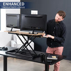 VIVO 36 inch Desk Converter, K Series, Height Adjustable Sit to Stand Riser - Image 4