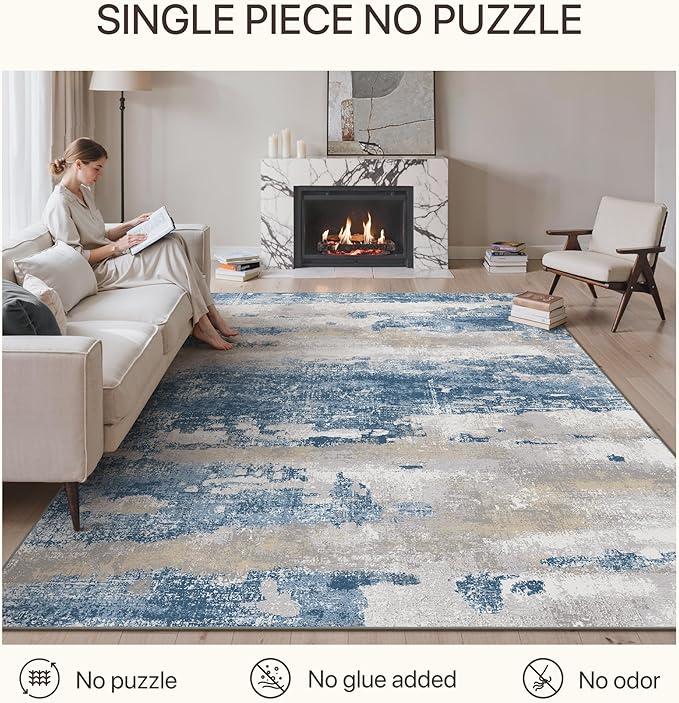 GENIMO No Crease Non Slip 6x9 Area Rugs - Image 3