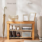 Pipishell 3 Tier Bamboo Shoe Rack Bench - Image 6