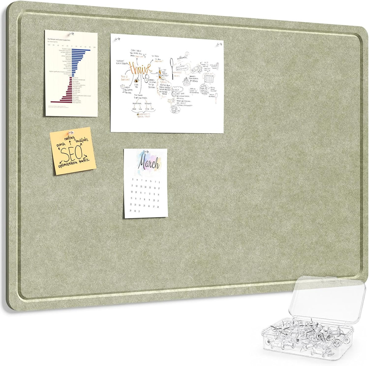 Lifewit Cork Board Alternative, 35.4"x 23.6" Bulletin Board with Se...