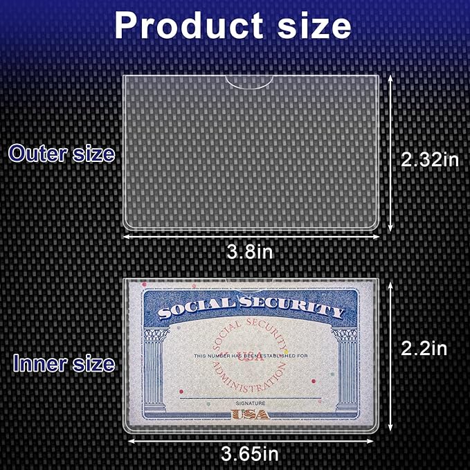 40 Pack Social Security Card Protector Sleeves Medicare Credit Card Holder - Image 3