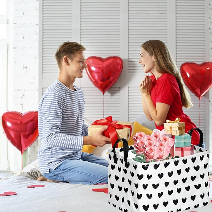 FUULOXE Rectangular Valentines Basket Storage Bin - Image 4