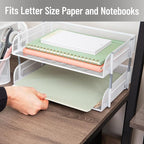 Mind Reader Stackable Paper Tray, Desktop Organizer, File Storage, Metal Mesh - Image 6