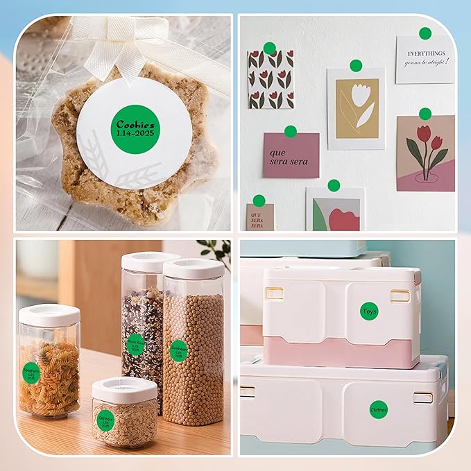 1 Inch Round Color Coding Labels, 1000 Dots Per Roll Green Color Coded Dot - Image 7
