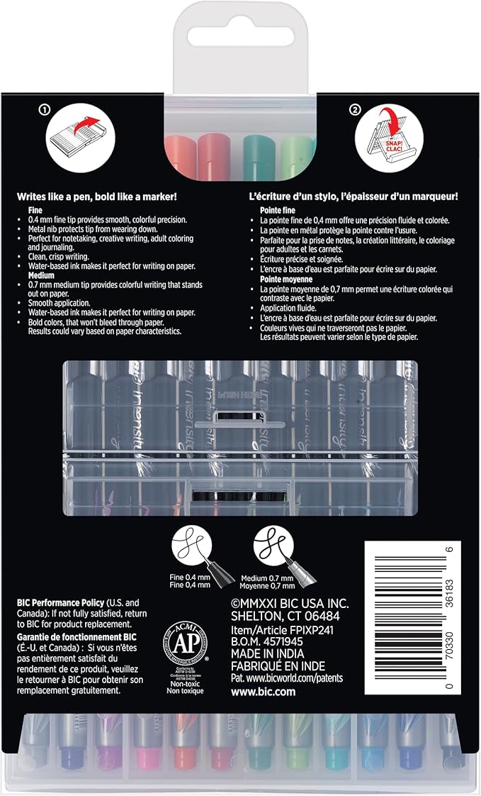 BIC Intensity Fineliner Marker Pen Set, Fine Point Pens, 24-Count Pack - Image 2