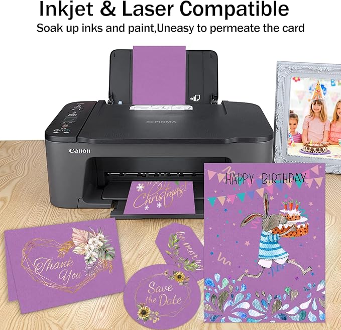 Purple Cardstock 100 Sheets 80lb Cardstock Paper 8.5 x 11, Goefun Purple Paper - Image 3