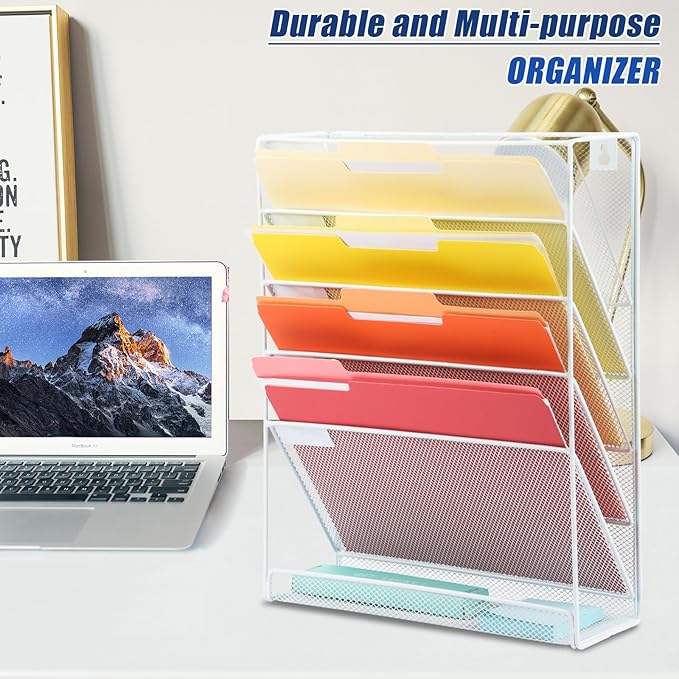 EASEPRES Desk File Organizer Mesh 6-Tier, Hanging Wall Mount Document - Image 7