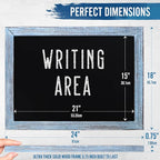 HBCY Creations 18" x 24" Rustic Blue Solid Wood Frame Wall Chalkboard, Magnetic - Image 5