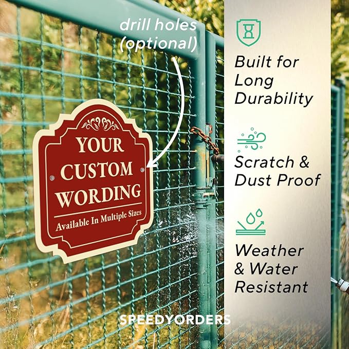 Custom Personalized Red Brick Style 12x12inch Outdoor Aluminum Driveway Signs - Image 6