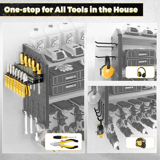 KAFAHOM Power Tool Organizer，Large 8 Drill Holder Wall Mount ，Heavy Duty Metal - Image 2