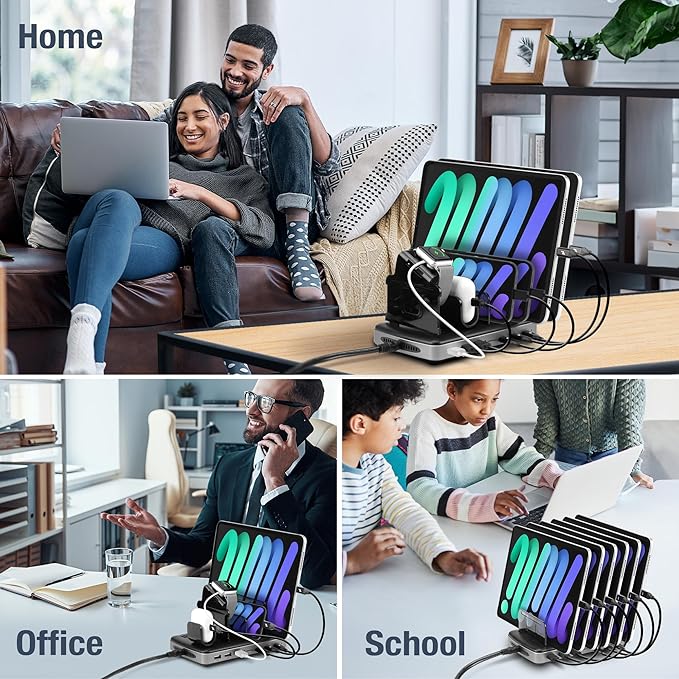 AceProAV 160W 6-Port USB-C and USB-A Charging Station Organizer - Image 7