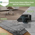 JAMBALAY 55″×46″ Tempered Glass Chair Mat, Heavy Duty Glass Office Floor Mat - Image 6