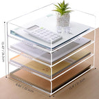SANRUI Acrylic Stackable Letter Tray Clear Desk Paper Organizer 4-Tier Desk - Image 2