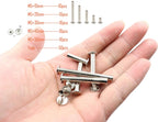 LBY 100pcs Phillips Chicago Screws, M5 x 10/20/30/40/50mm Binding Screw Posts, Book Screws, Binding Barrels and Screws Assortment Kit for Leather Saddles, Purses, Belt Repair, Nickel-Plated