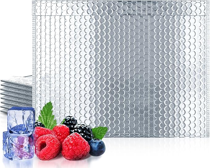 Amiff Silver Thermal Bubble Mailer, ‎24 x 20 Inches. 10 Pack Metallic Bubble by AMIFF