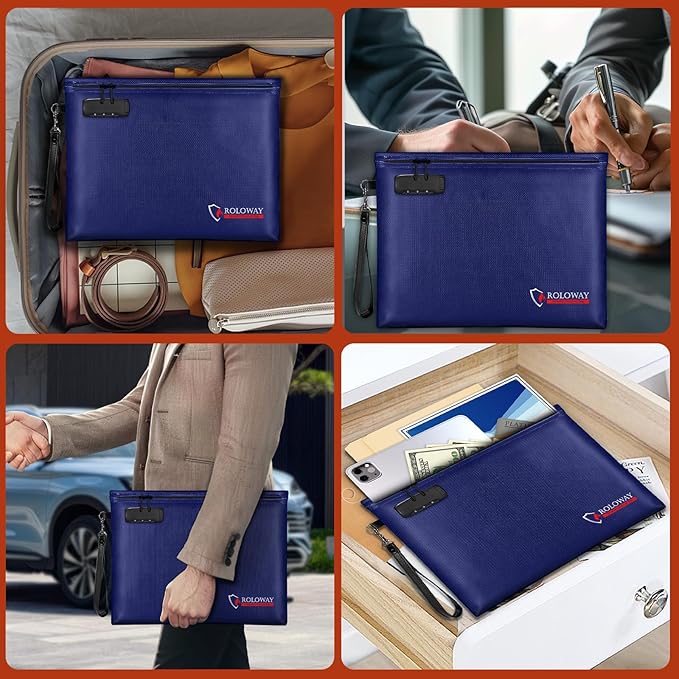 ROLOWAY Fireproof Document Bag, 6400℉ Fireproof Money Bag - Image 6