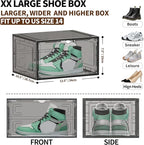 TOFWOF 6 Pack XX Large Shoe Organizer, Heavy-Duty Hard Thicken Plastic Clear - Image 5