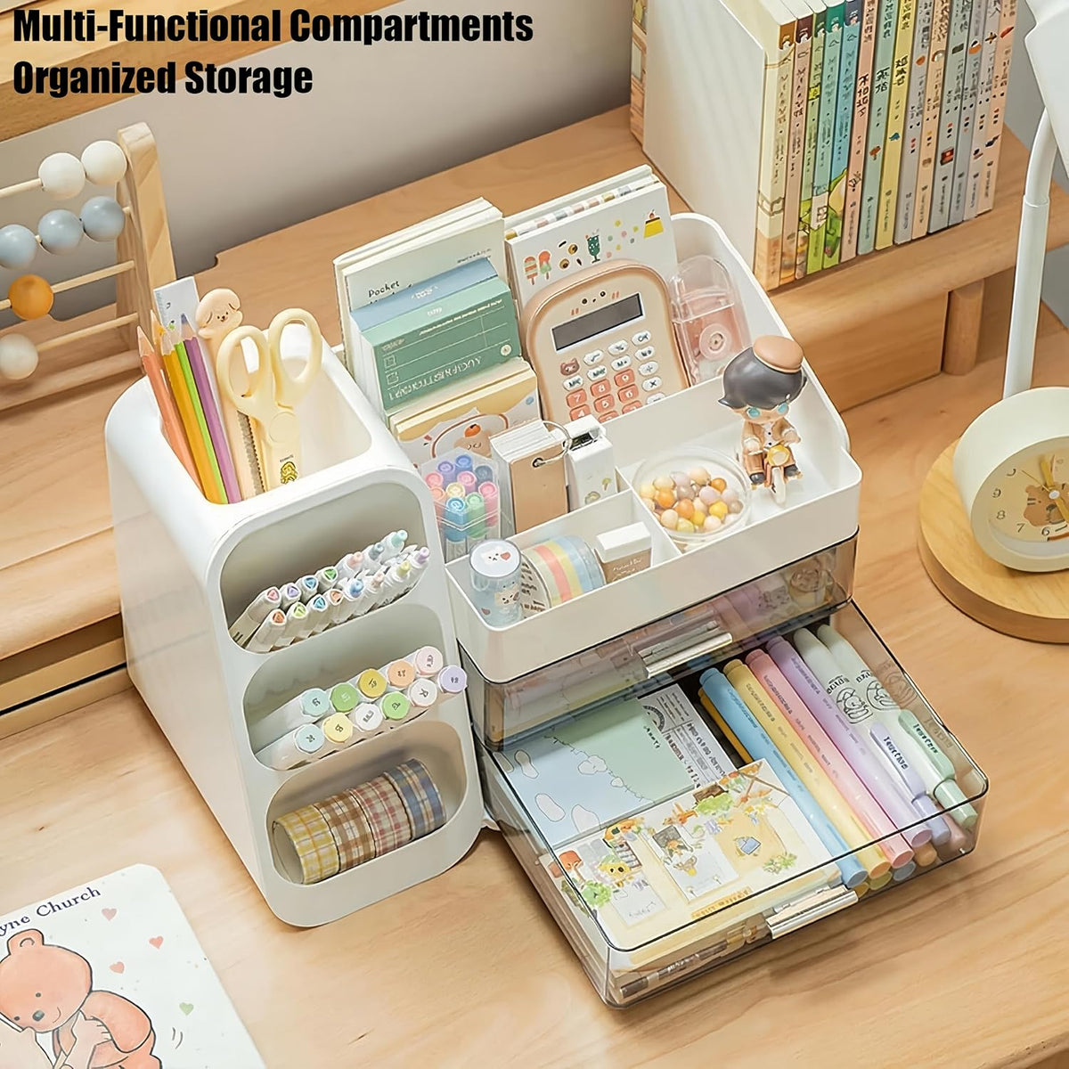 desk organizer with pen pencil holder, pen organizer on a desk or shelf