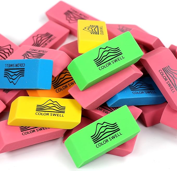 Color Swell Bulk Pink Erasers - Image 2