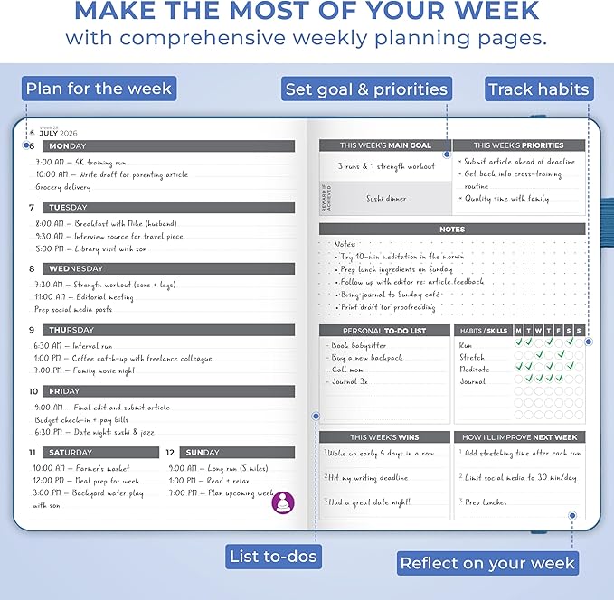 Clever Fox Dated Planner 2026-2027 – Weekly Life Planner Notebook - Image 6