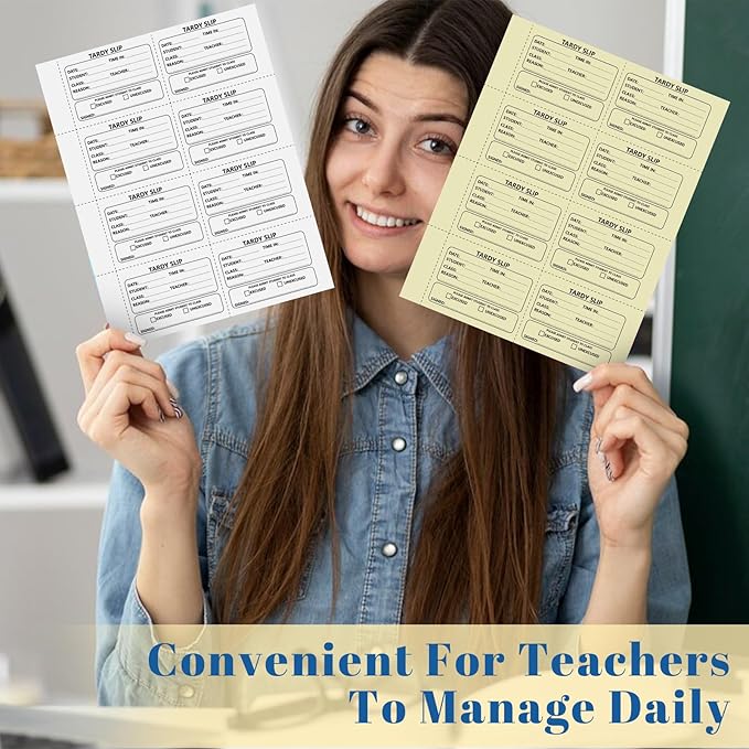 400 Pcs Tardy Slip Book with Carbonless Duplicates Easy Removal Fold and Tear - Image 5