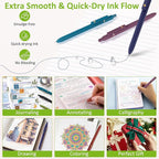 FIOVER Colored Pens, 6 Pack Colorful Gel Pens, Quick-Dry 0.7mm Medium Point - Image 6