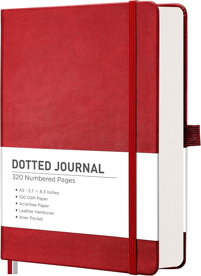 RETTACY Bullet Dotted Journal Notebook, 320 Numbered Pages, A5 Medium Size by RETTACY