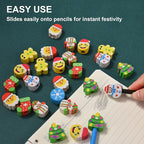 42 Pieces Christmas Pencil Top Erasers - Image 6