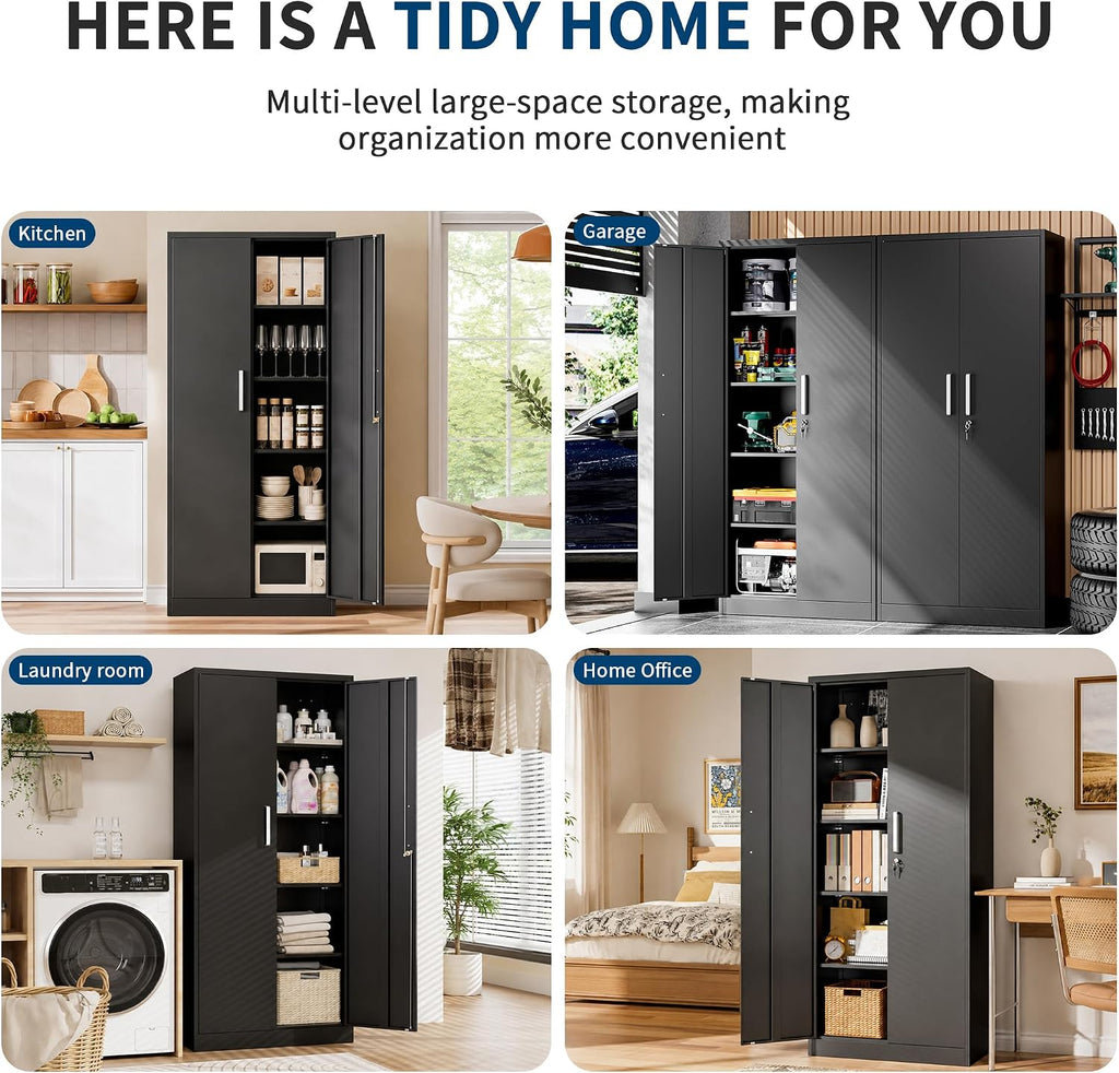 garage storage cabinet, durable metal storage solution, package contents