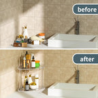 Sezanrpt 2 Tier Countertop Corner Organizer Shelf 7x7x8 Inch, Acrylic Bathroom - Image 5