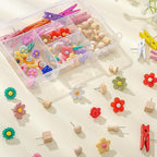 78 Pieces Push Pins Set Cute Thumb Tacks Decorative Flower Push Pins - Image 3