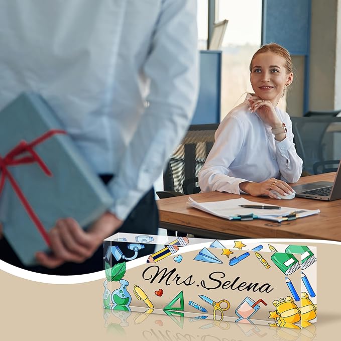 Personalized Name Plate for Desk, Custom Acrylic Desk Name Sign, Office - Image 6