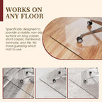 Tempered Glass Chair Mat for Hardwood Floor & Low Pile Carpet, 30" x 48" Heavy Duty Office Chair Mat with Non-Slip Pads, Scratch Resistant Floor Protector for Home Office