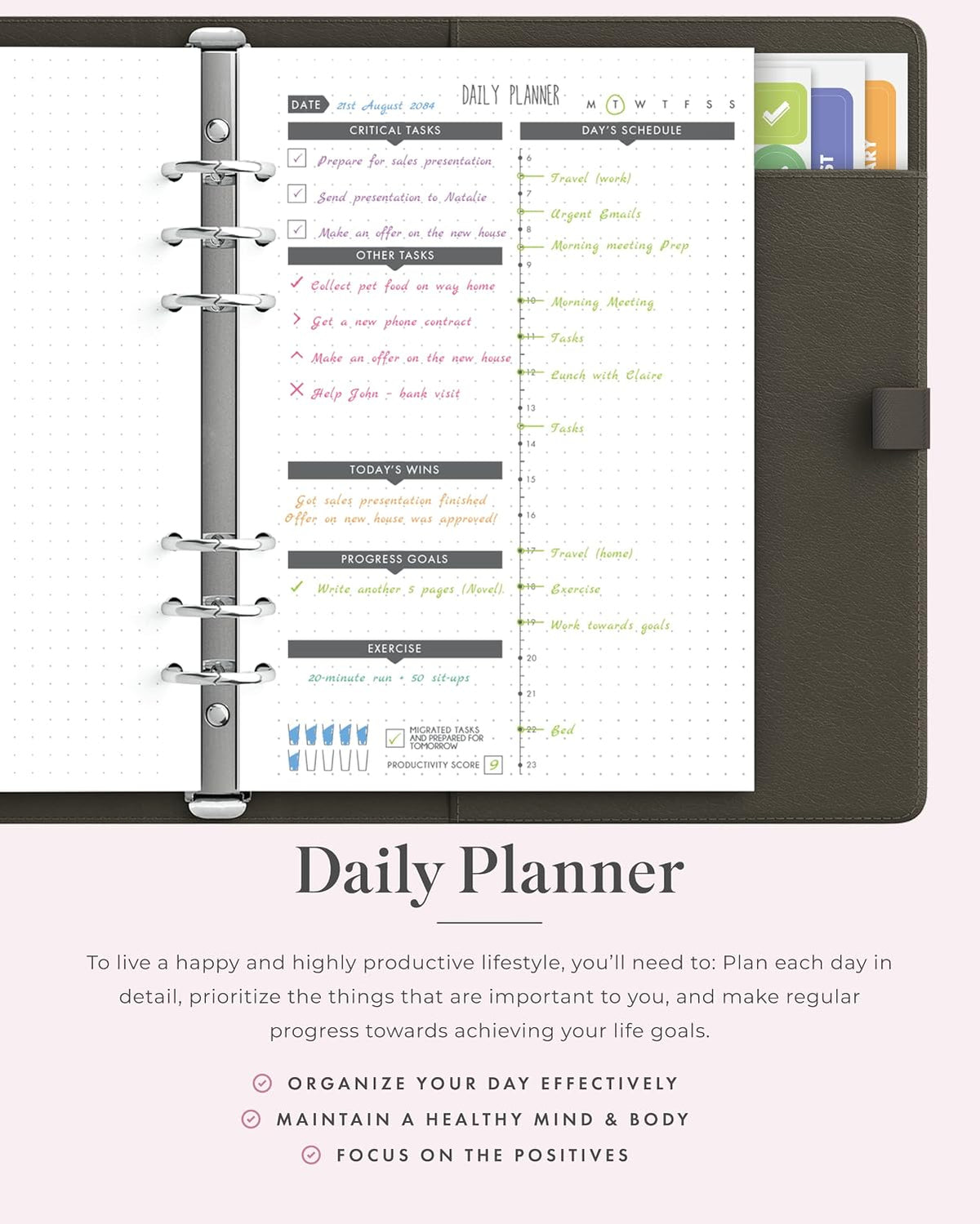 LUX PRO A5 - Daily Planner & appointment diary 2024 - Gratitude journal, ...