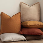 Foindtower Set of 2 Decorative Linen Fringe Throw Pillow Covers Cozy Boho - Image 6