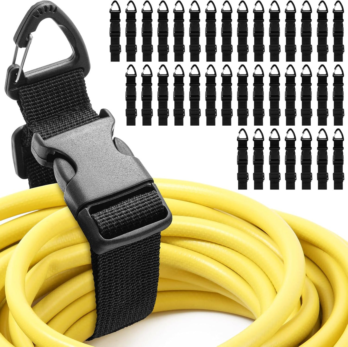 36 Pack Adjustable Extension Cord Holder Straps,Black