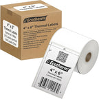 4" x 6" Thermal Labels | 4 Rolls | 1100 Labels | fits Zebra, Offnova Thermal by EcothermProducts