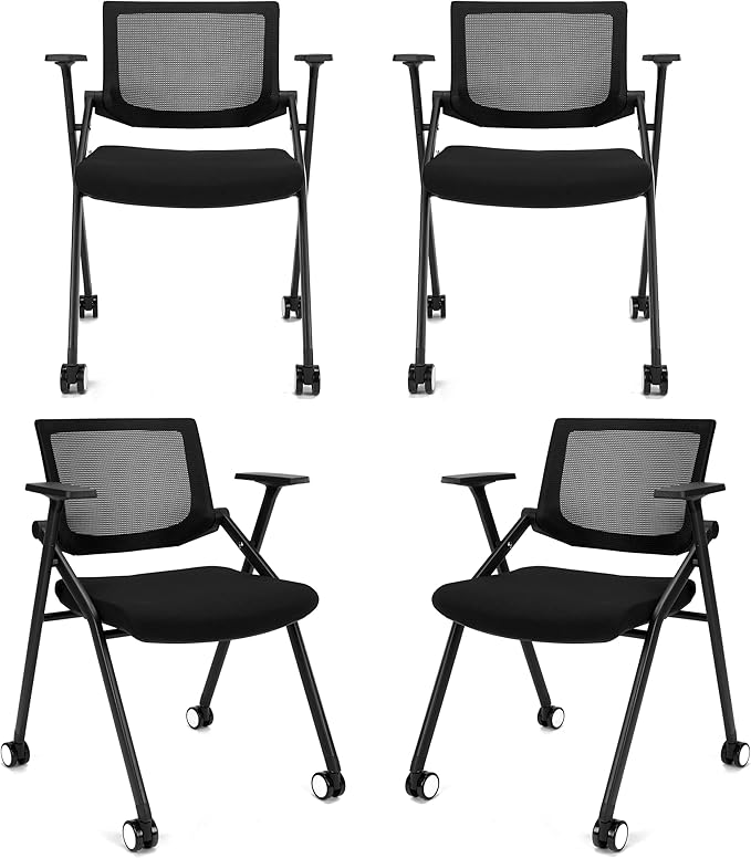 BROBRIYO, 4 Pack Stackable Conference Room Chairs - Image 3