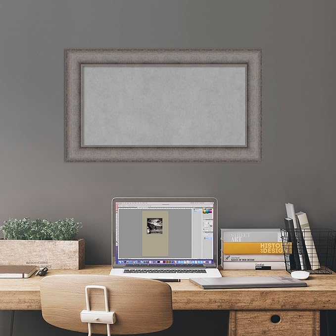 Amanti Art Grey Framed Magnetic Board 16x28 Small Vision Board - Image 5