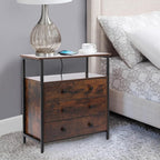 Edbuosy 3 Wooden Drawers Night Stand, 27 Inch Wide Nightstand - Image 2