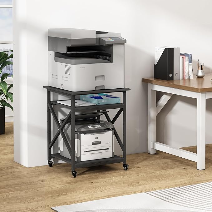 Fannova Printer Stand, 23.6 x 23.6 x 30.1 Inches Large Square Printer Table - Image 8