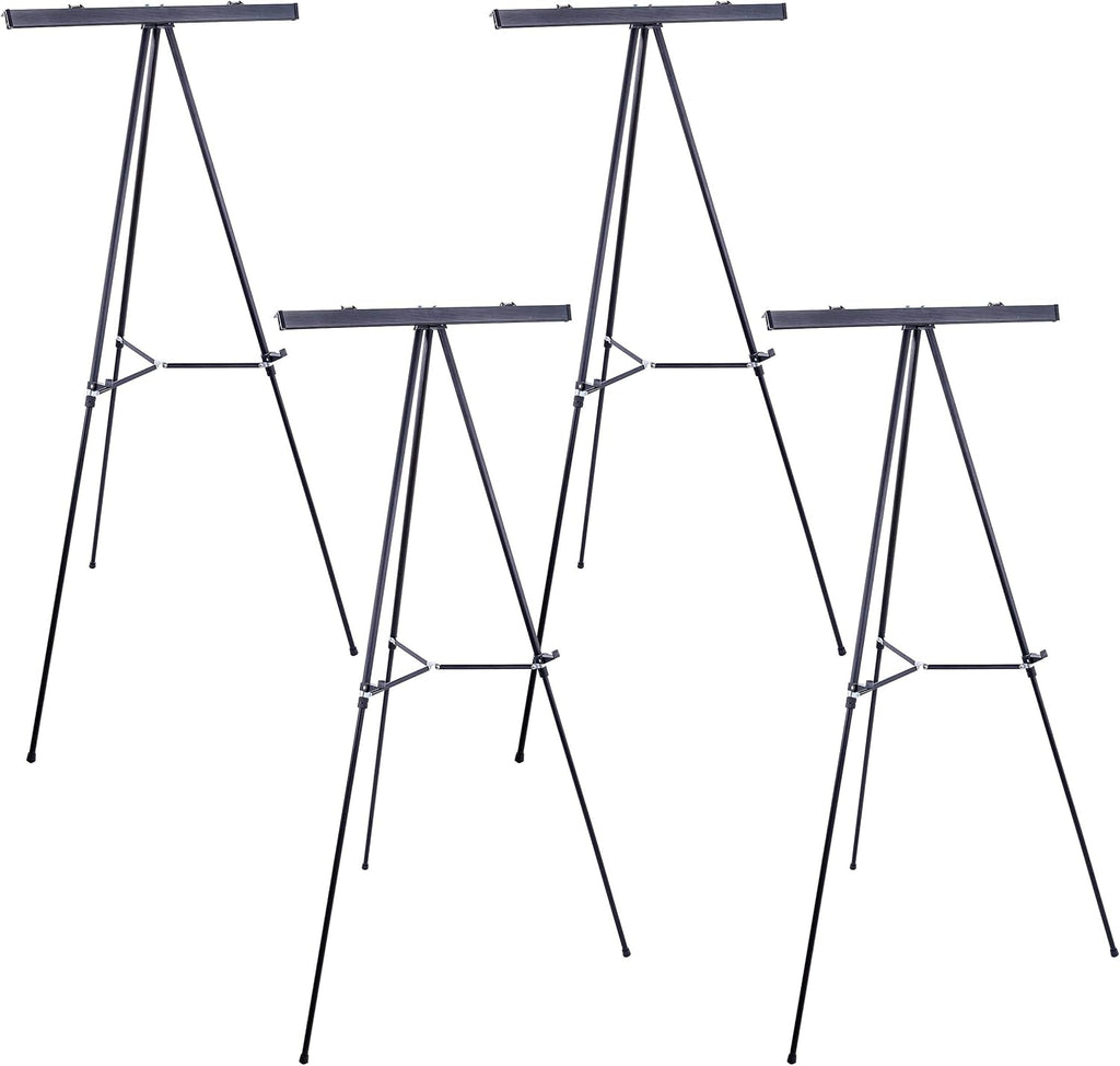 U.S. Art Supply 66" High Boardroom Black Aluminum Flip Chart Easel &