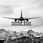 Personalized Metal Airplane Wall Art, Airplane Name Sign, Customized Pilot Name - Image 2