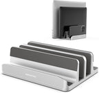 AboveTEK Vertical Laptop Stand, 3 Slots Aluminum Desk Laptop Holder & Laptop by AboveTEK