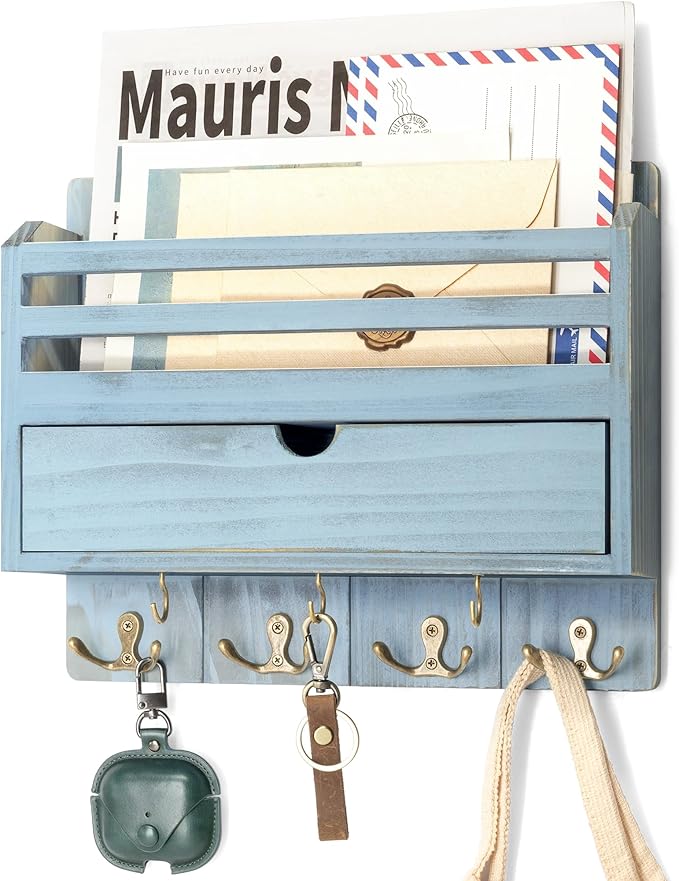 Rebee Vision Rustic Mail Organizer Wall Mounted by REBEEVISION