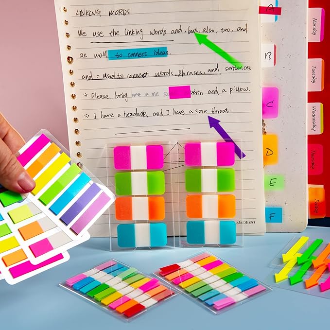 Golcellia Sticky Book Index Tabs, Page Tabs Markers, Sticky Notes Tabs 1272 - Image 6
